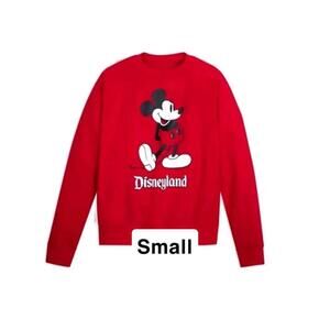 Disneyland Red Mickey Mouse Classic Sweatshirt Unisex Adults Sz Small NEW W/TAGS